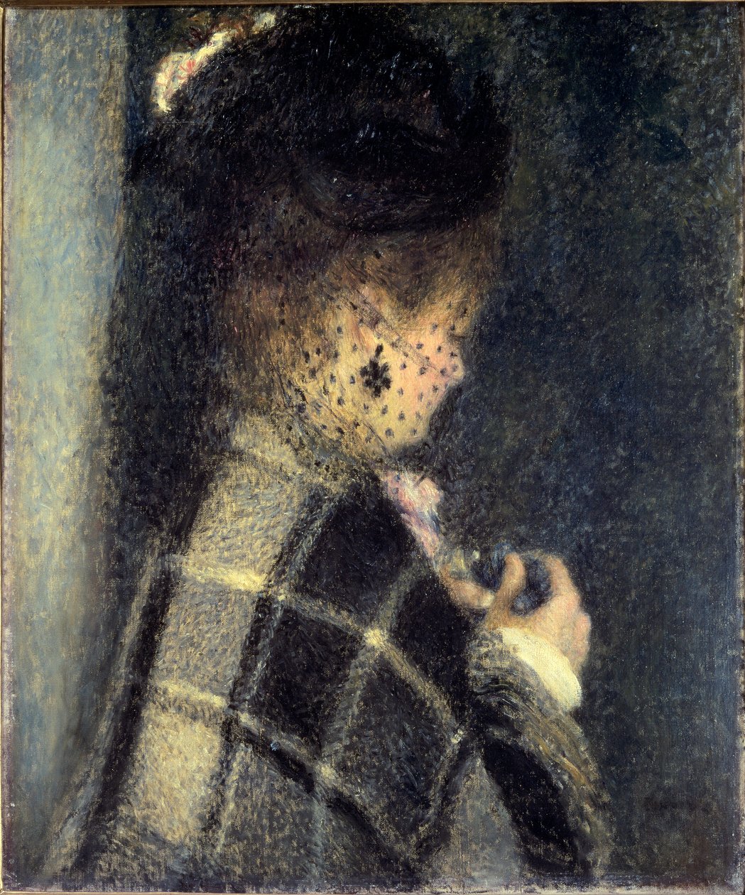 Giovane donna con un piccolo velo da Pierre Auguste Renoir