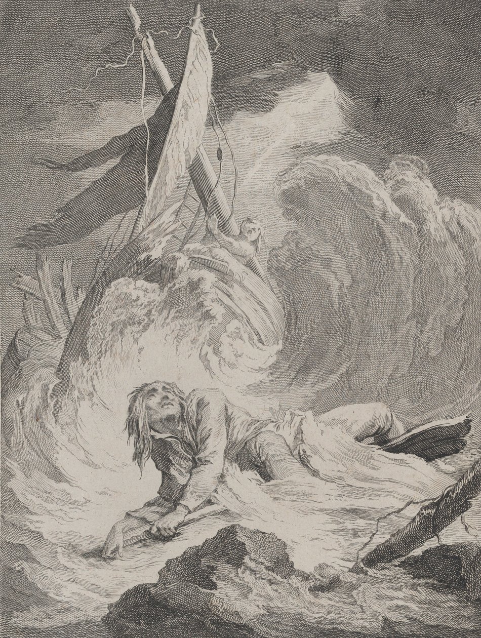 Lazarille al suo ritorno dalle Indie naufraga..., ca. 1717-60 da Pierre Aveline