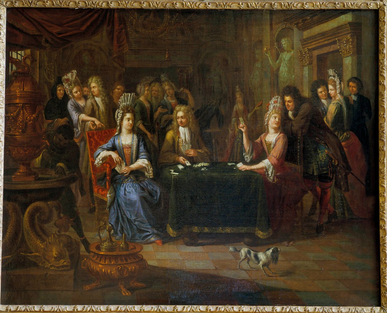 Nobili giocatori di carte in un salotto da Pierre Bergaigne