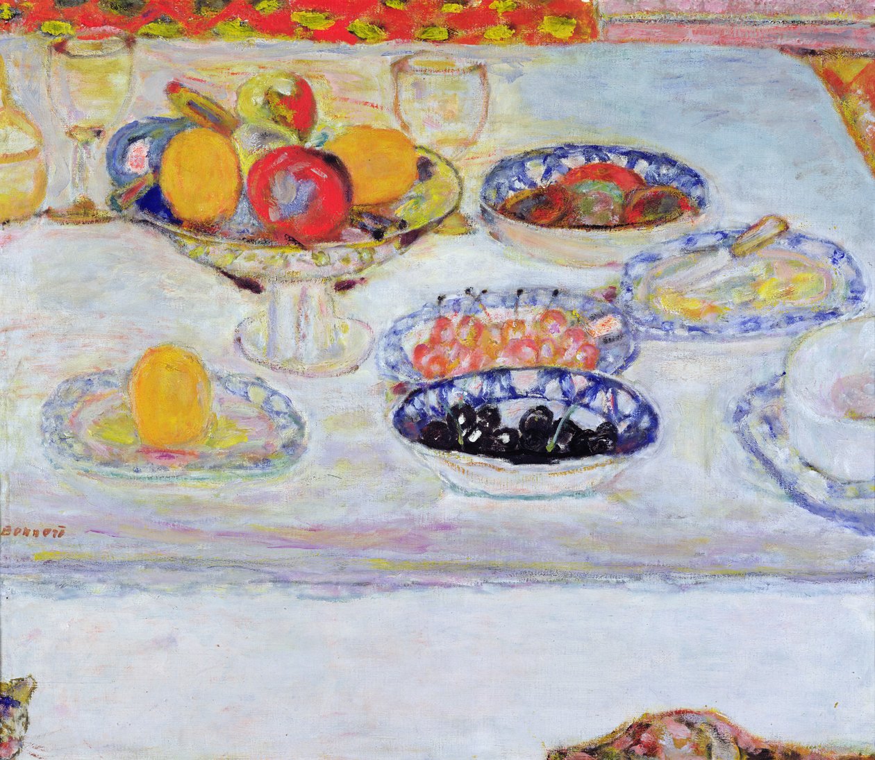 Ciotola e piatti di frutta, 1930-32 da Pierre Bonnard