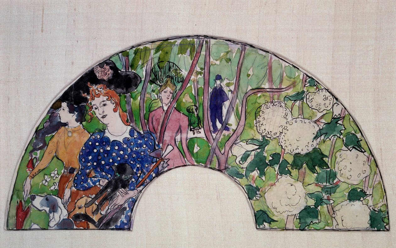 Progetto di ventaglio, XX secolo (acquerello) da Pierre Bonnard