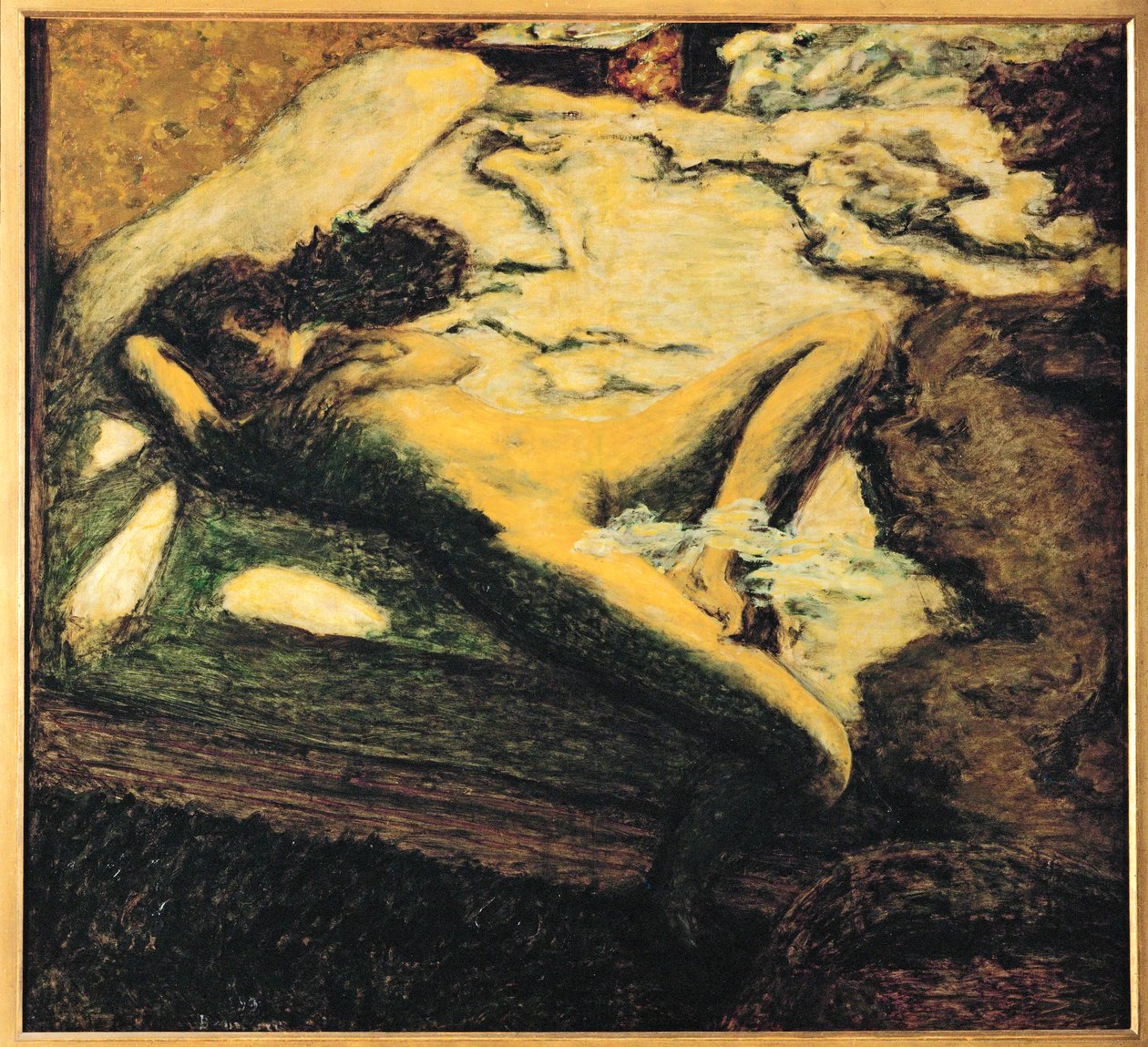 Donna che sonnecchia sul letto... (dipinto su tela) da Pierre Bonnard