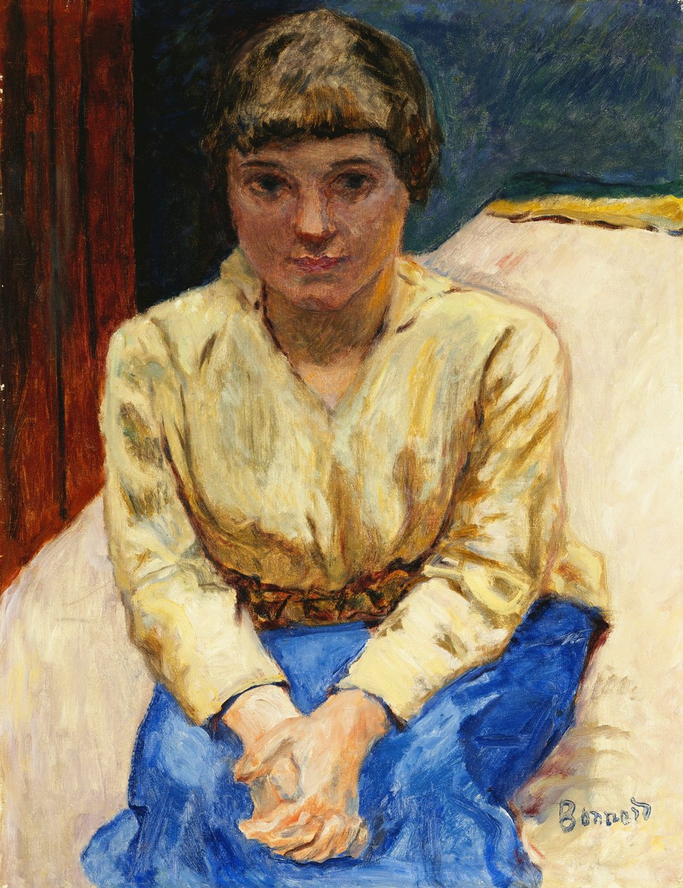 Ragazza Seduta, con Mani Incrociate, c.1916 da Pierre Bonnard