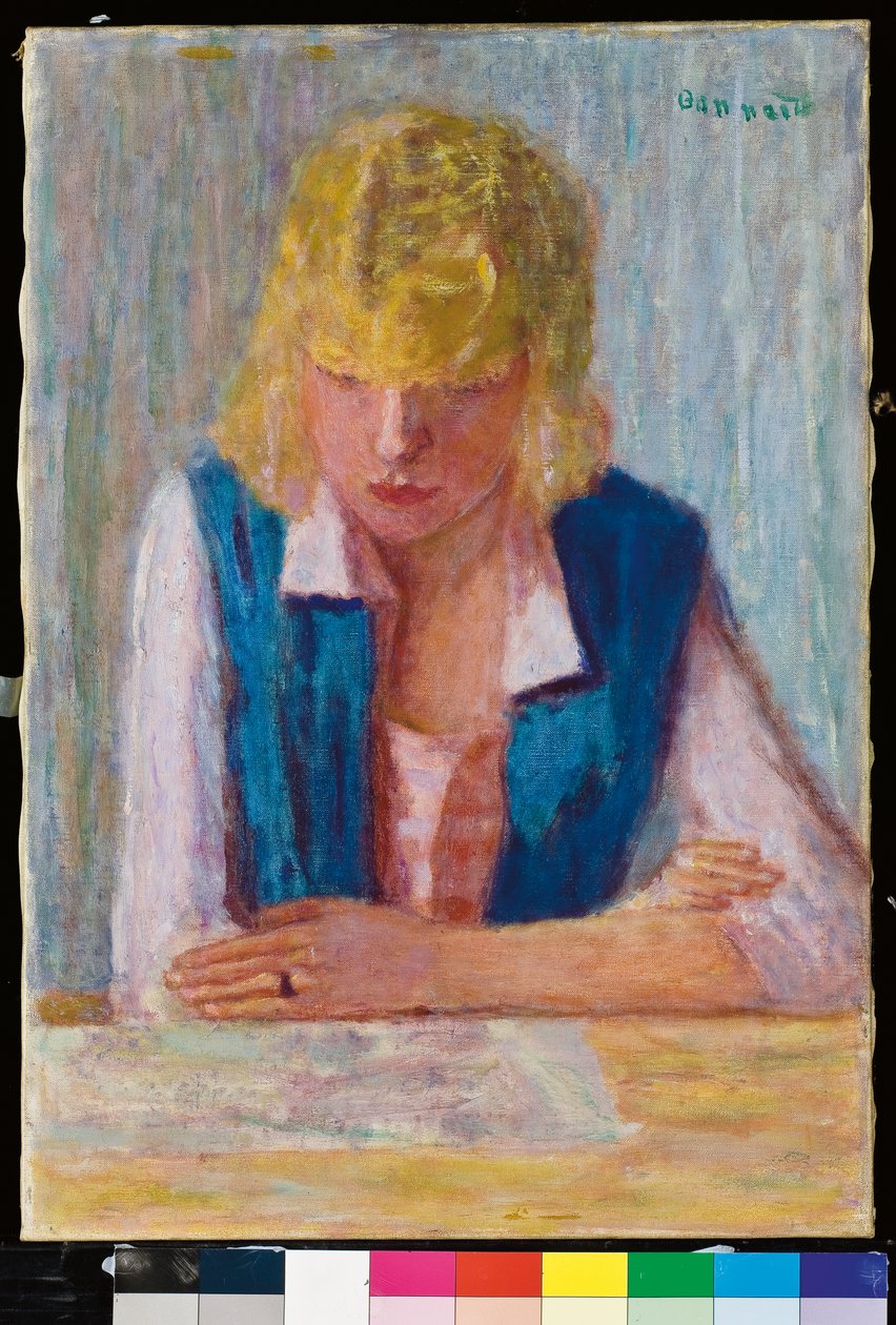La bionda con il gilet blu da Pierre Bonnard