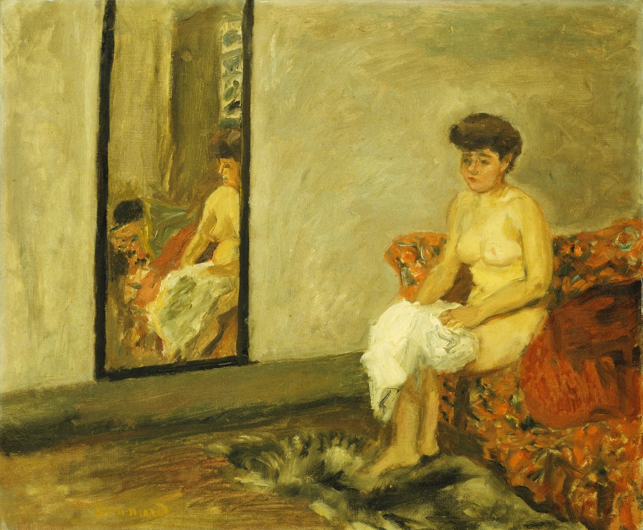 Nudo Seduto su una Sedia Rossa da Pierre Bonnard