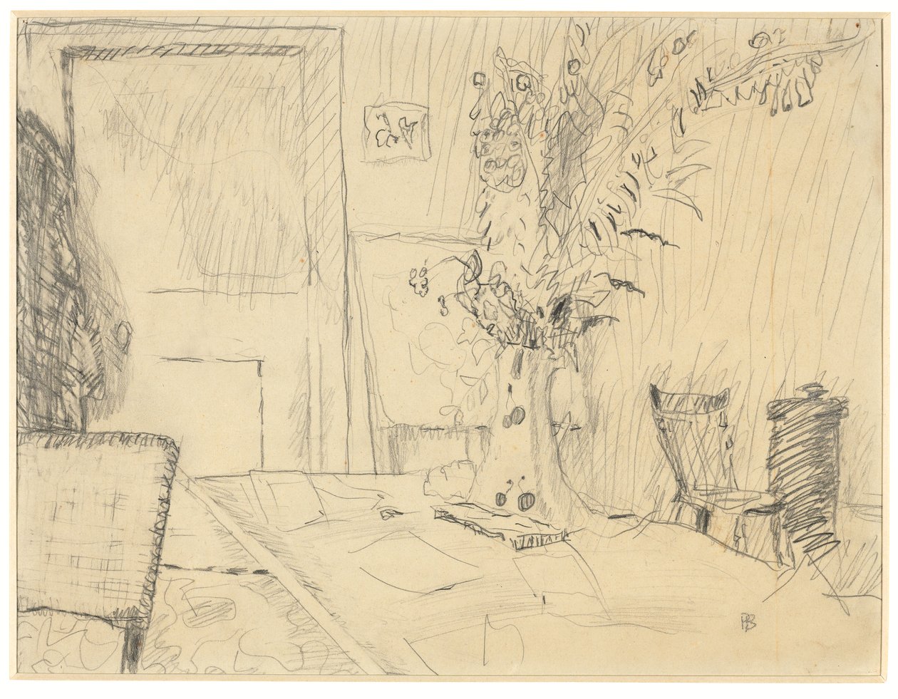 Vaso di fiori nella sala da pranzo di Le Cannet da Pierre Bonnard