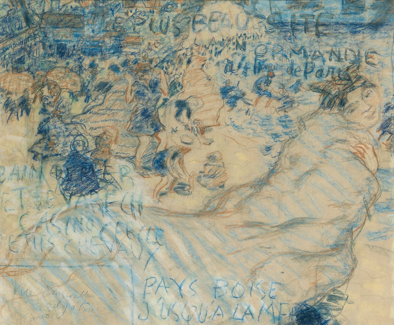 Stazione balneare in Normandia, 1897-98 circa (pastello su cartone) da Pierre Bonnard