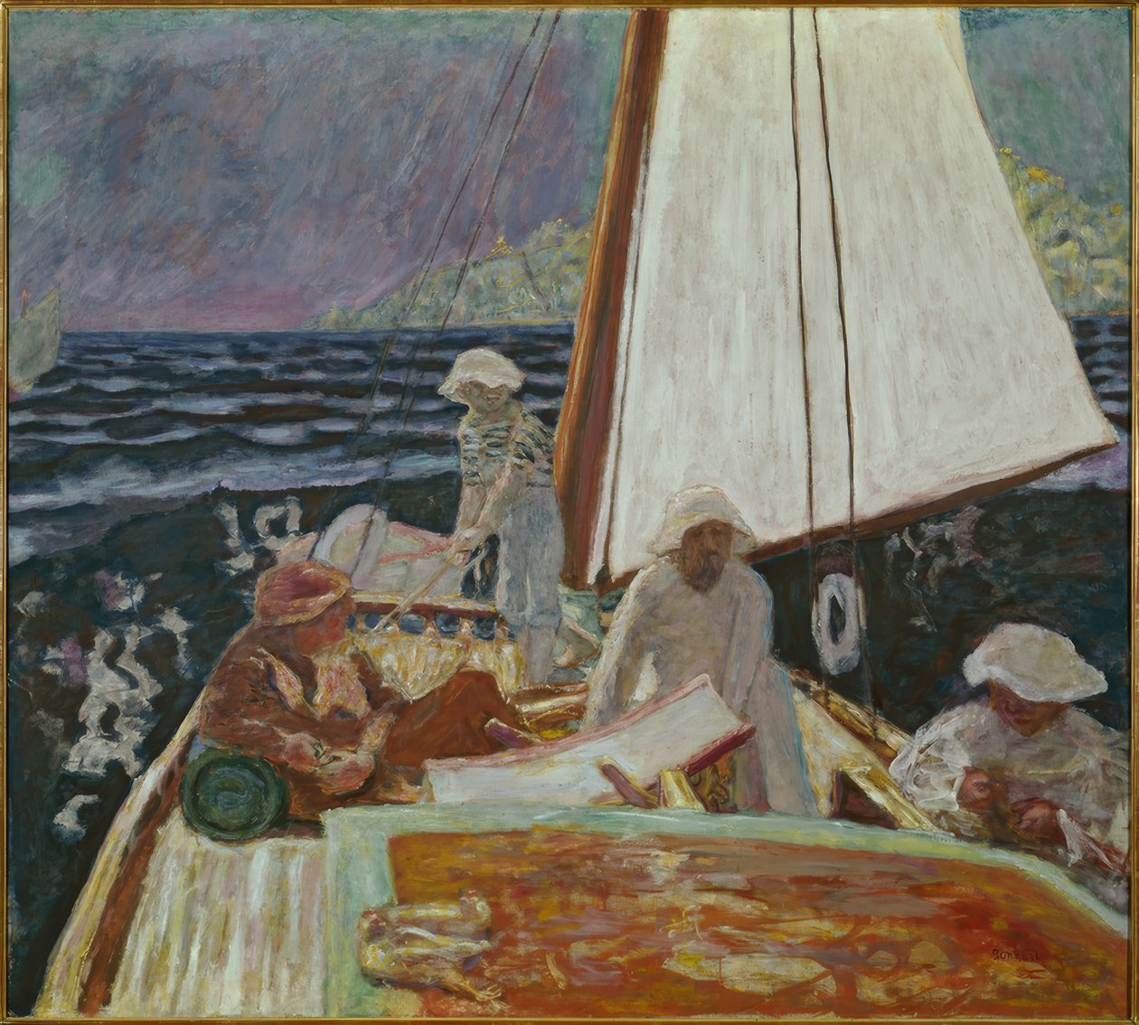 Signac e i suoi amici su una barca a vela da Pierre Bonnard