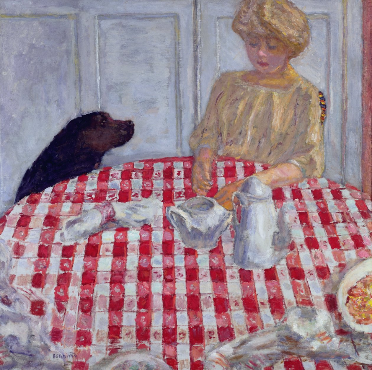 La Tovaglia a Quadri Rossi, o La Cena dei Cani, 1910 da Pierre Bonnard