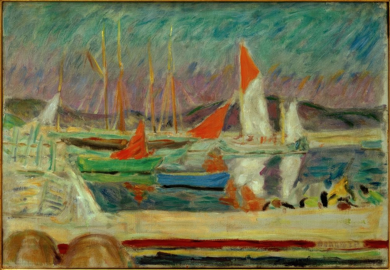 Barche a vela nel porto di Saint-Tropez da Pierre Bonnard