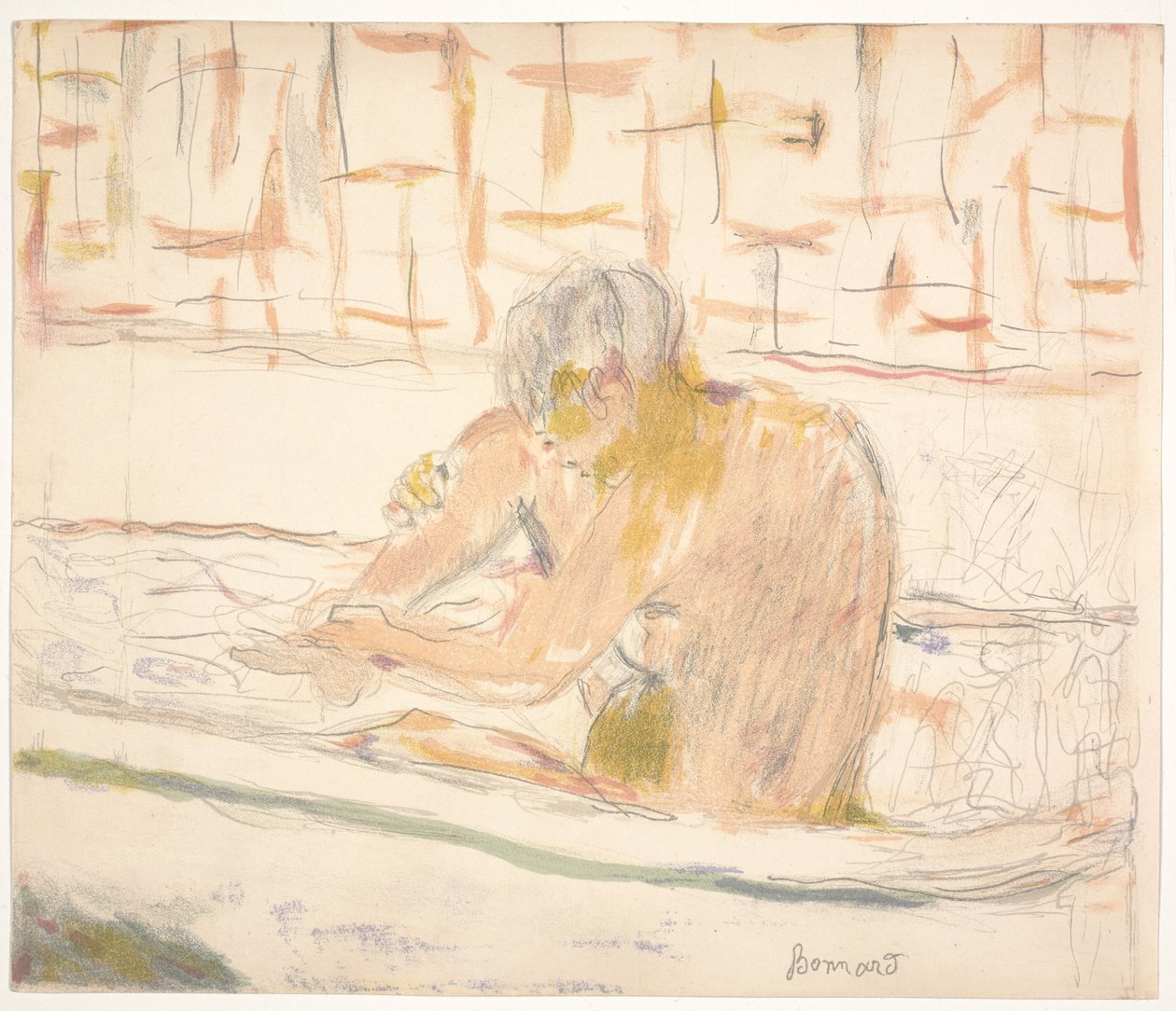 Donna seduta nella sua vasca (Femme assise dans sa baignoire) da Pierre Bonnard