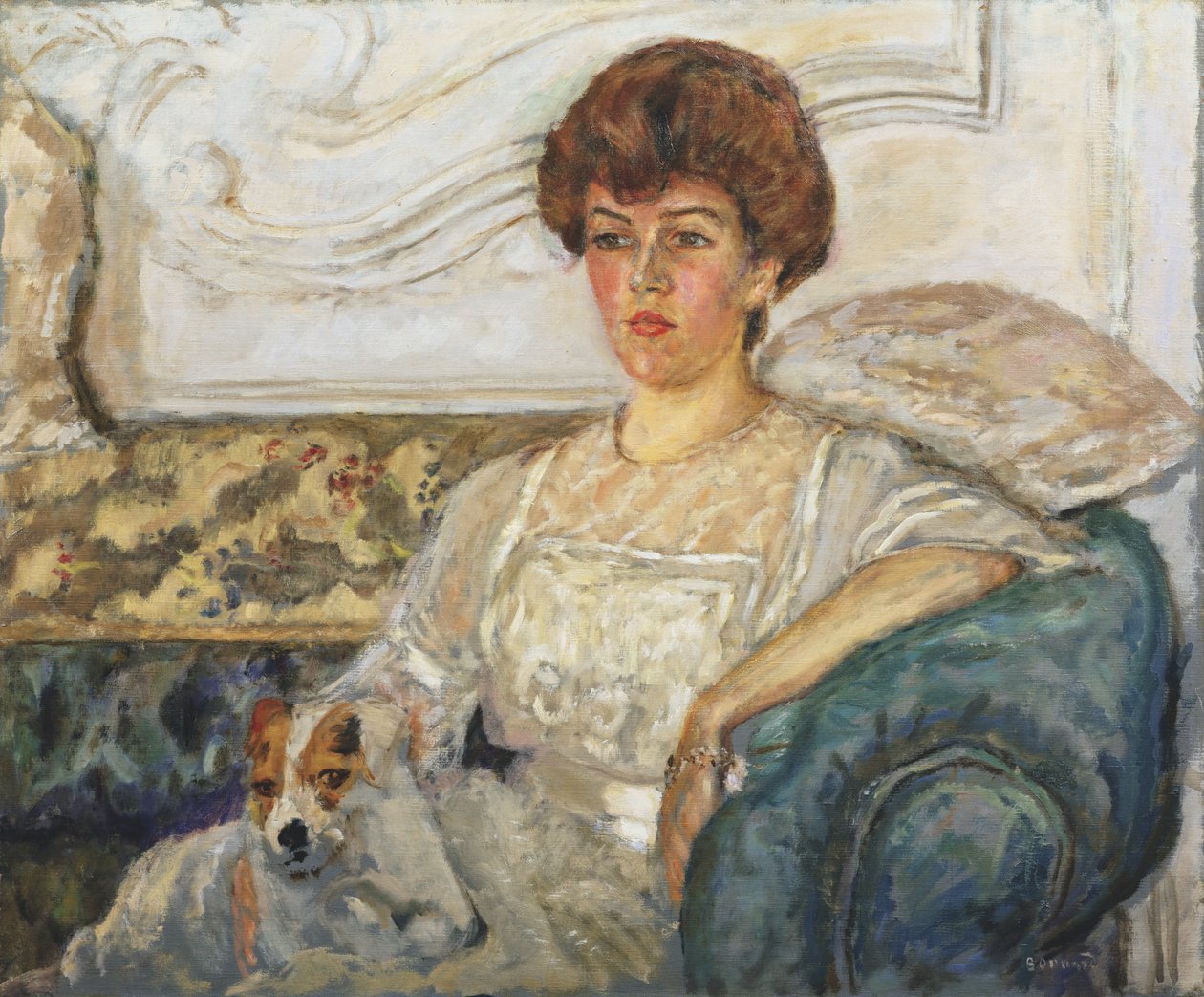 Donna su un divano blu da Pierre Bonnard