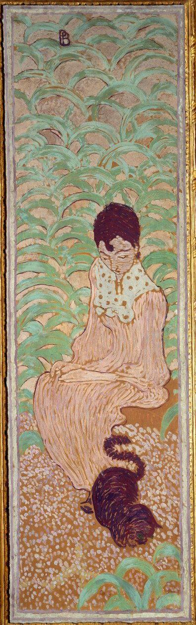 Donna seduta al gatto da Pierre Bonnard
