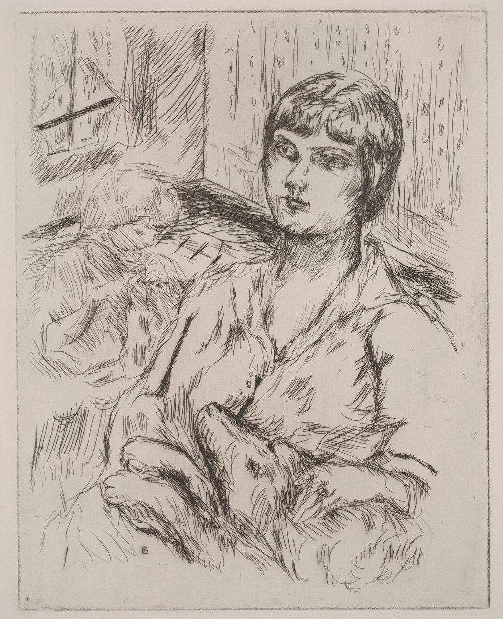 Donna con cane, illustrazione da "Dingo" di Octave Mirbeau da Pierre Bonnard