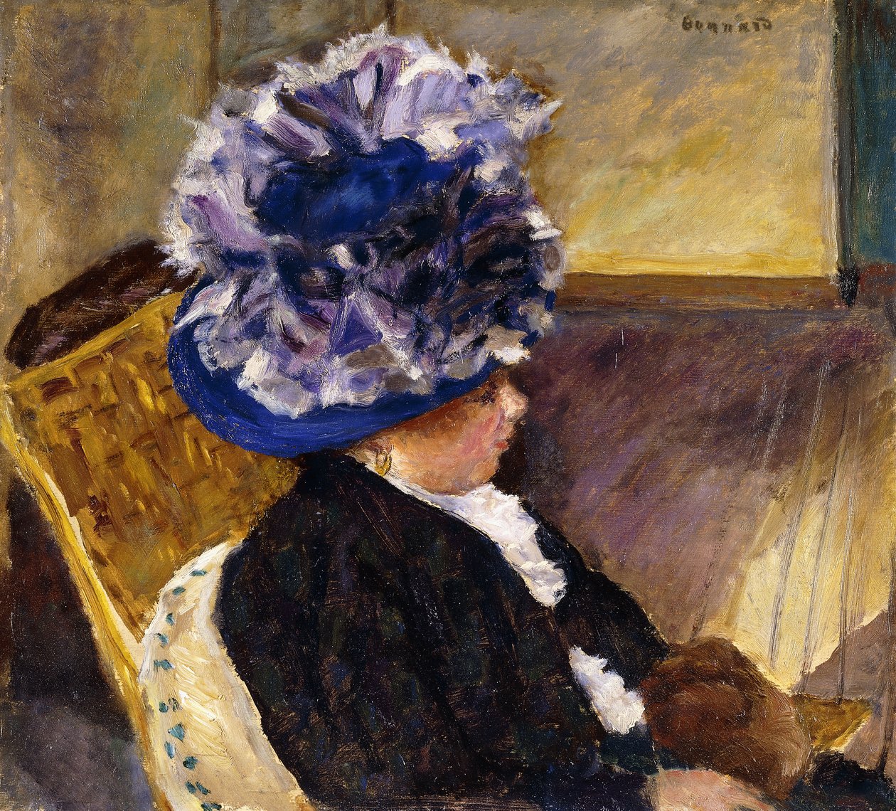 Giovane donna con cappello blu da Pierre Bonnard