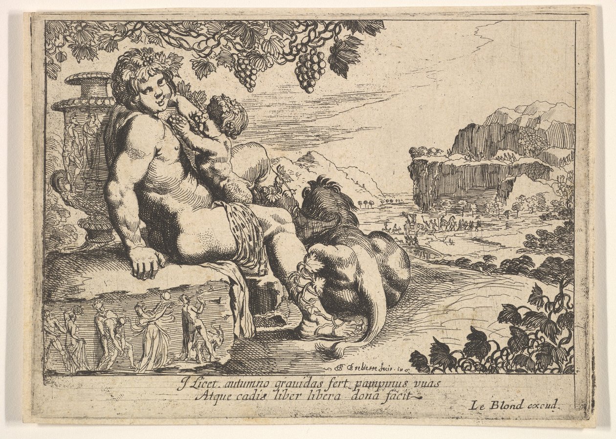 Bacco, satiro e leone da Pierre Brebiette