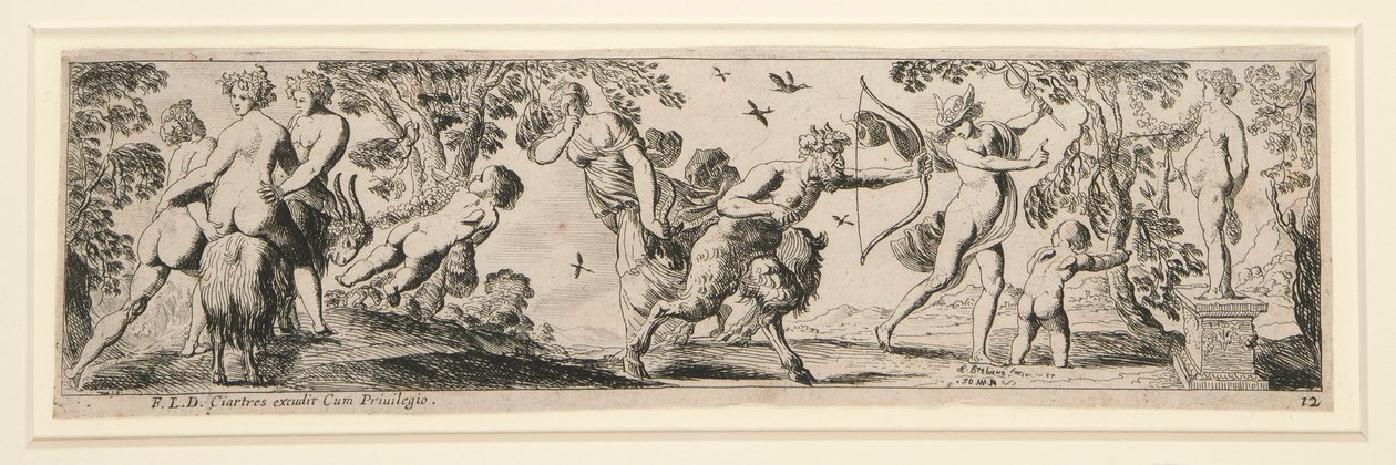 Fregi di ninfe e satiri (12 fogli) da Pierre Brebiette