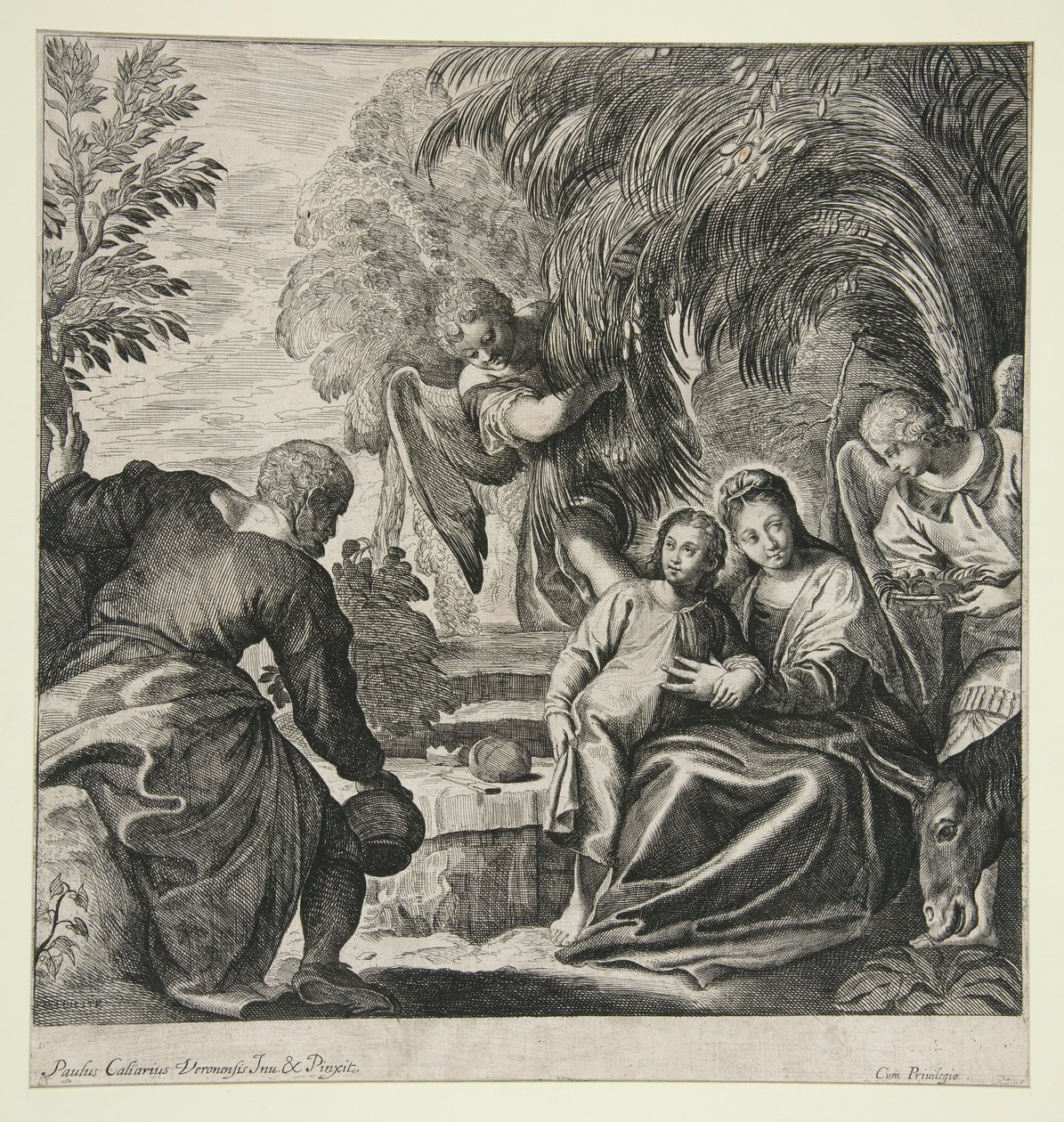 Riposo durante la fuga in Egitto da Pierre Brebiette