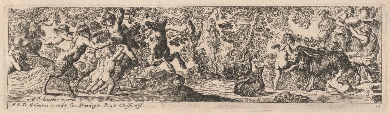 Satiri e putti che giocano con animali da Pierre Brebiette