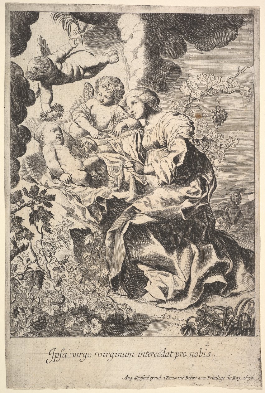 Vergine e bambino con angeli da Pierre Brebiette