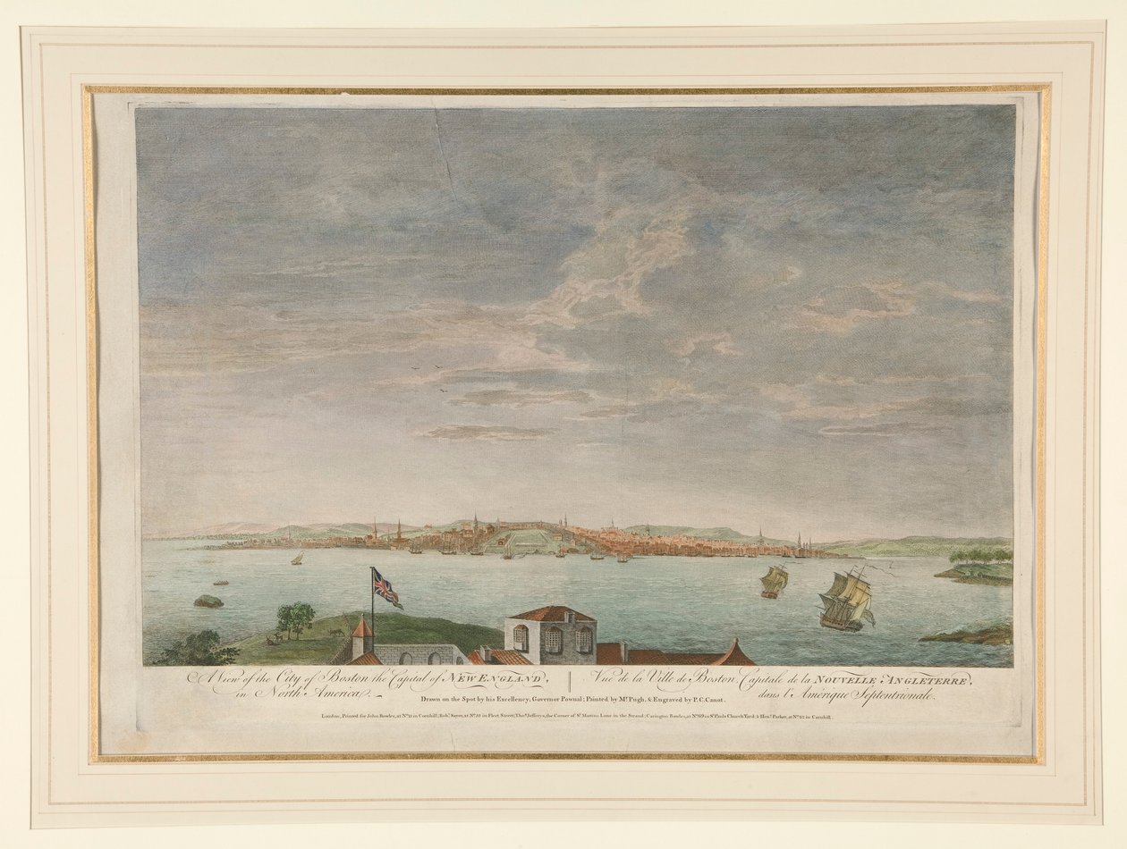 Veduta della città di Boston, capitale del New England, in Nord America da Pierre Charles Canot