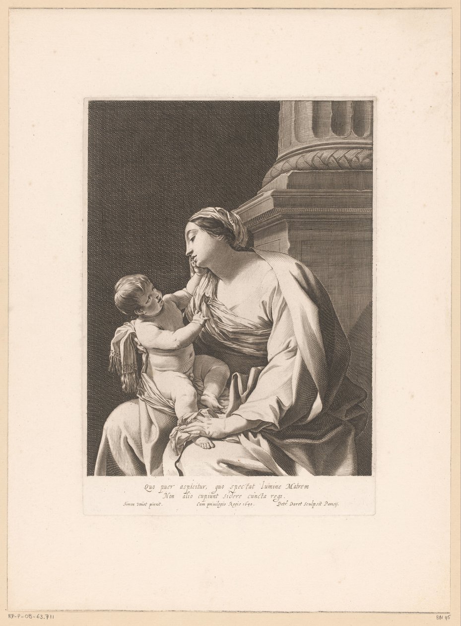 Maria con Bambino ai piedi di una colonna da Pierre Daret
