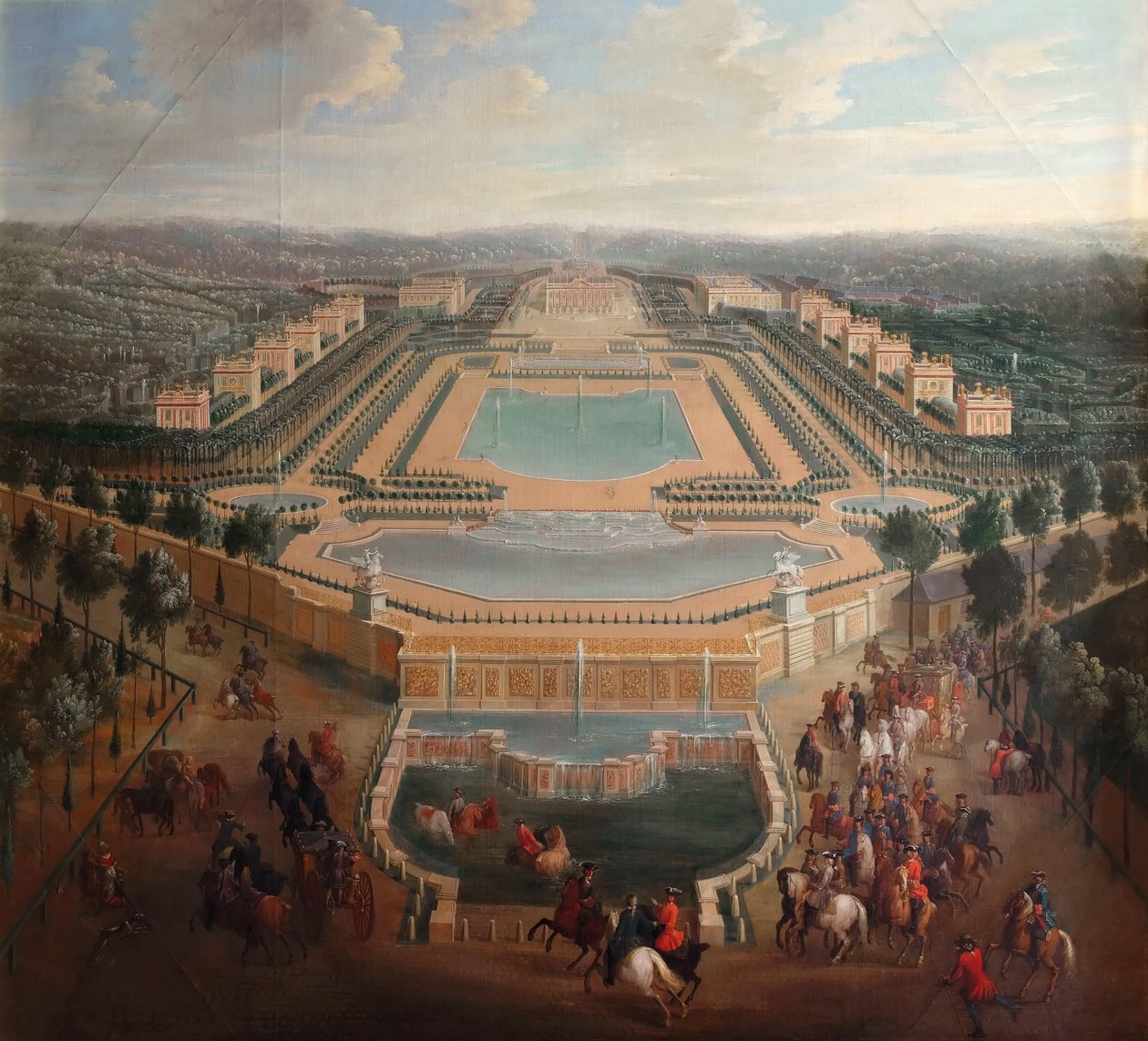 Vista generale del castello e dei padiglioni a Marly da Pierre Denis II Martin