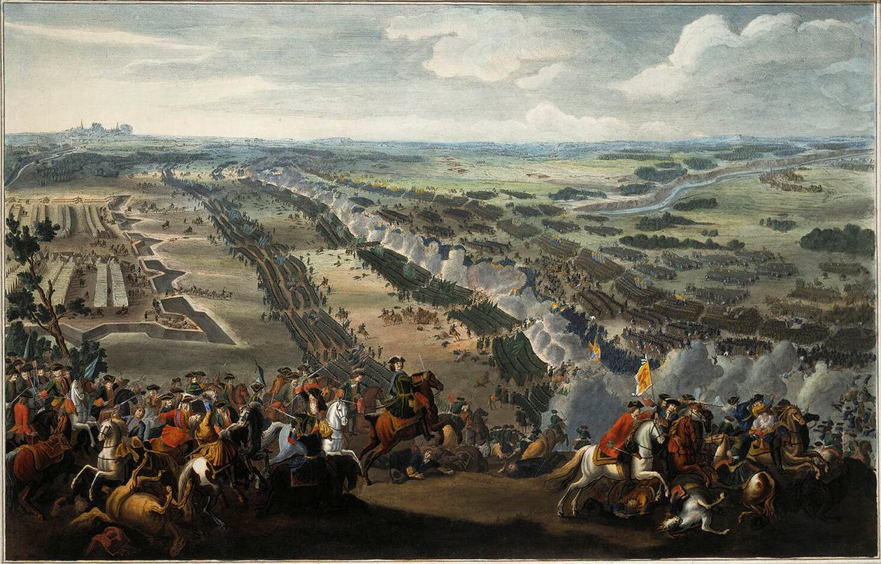 La Battaglia di Poltava del 27 giugno 1709 da Pierre Denis II Martin
