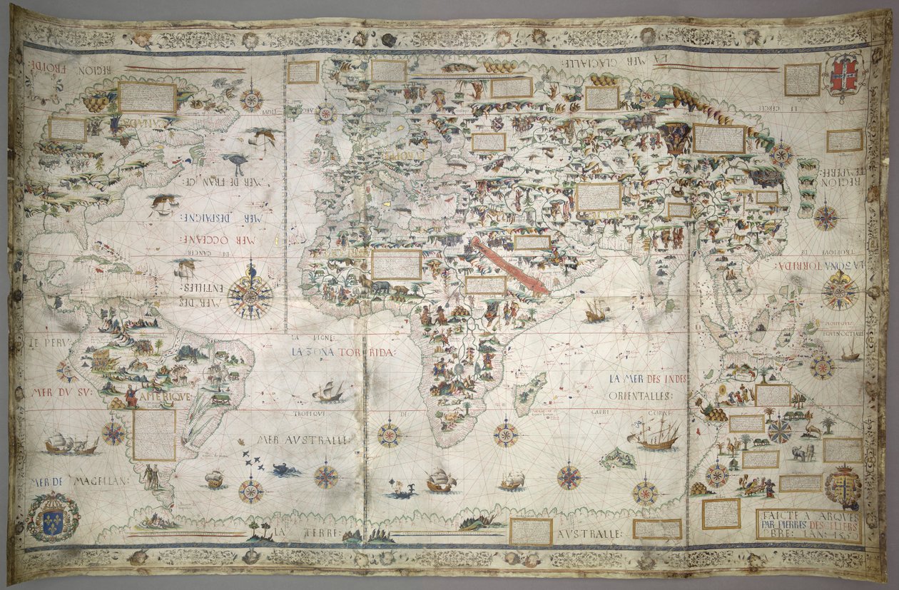 Mappa del mondo da Pierre Desceliers