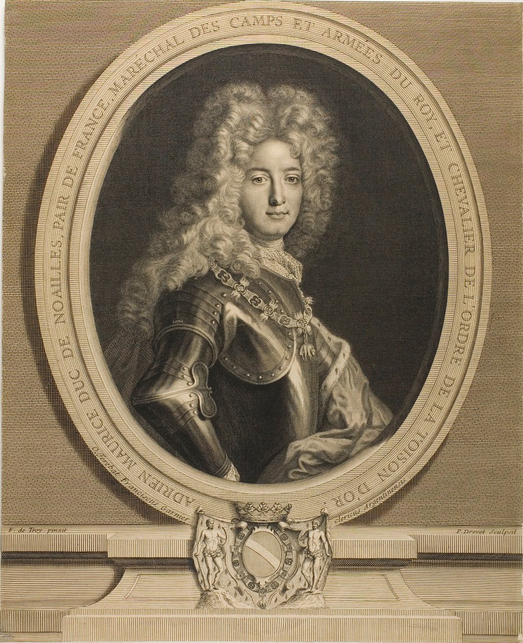 Ritratto di Adrien-Maurice, Duca di Noailles da Pierre Drevet
