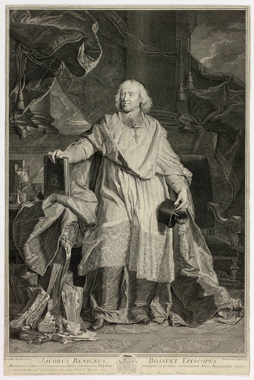Ritratto di Jacques Bénigne Bossuet, Vescovo di Meaux da Pierre Drevet