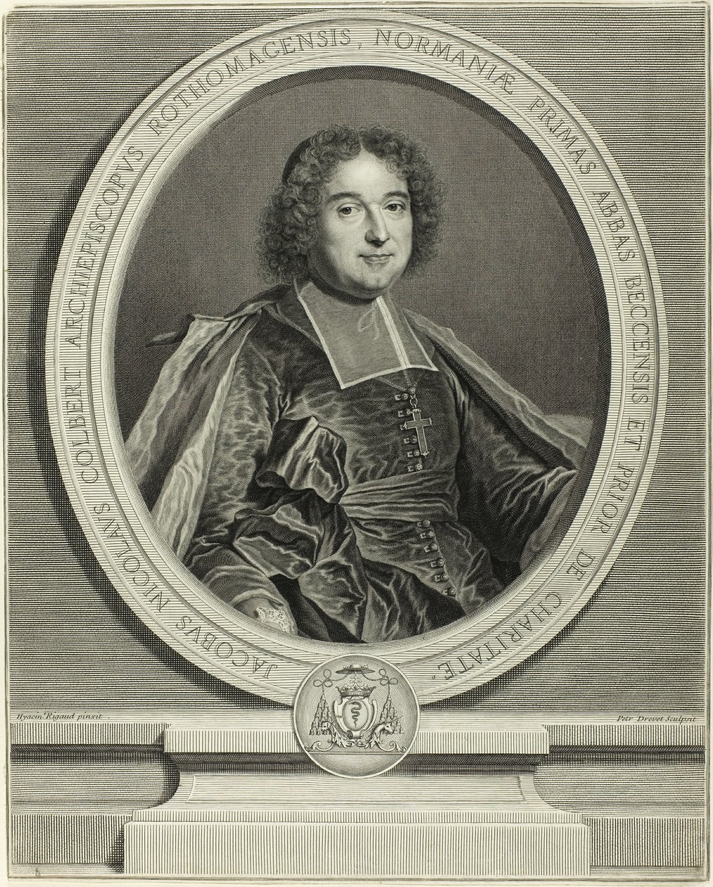 Ritratto di Jacques Nicolas Colbert, Arcivescovo di Rouen da Pierre Drevet