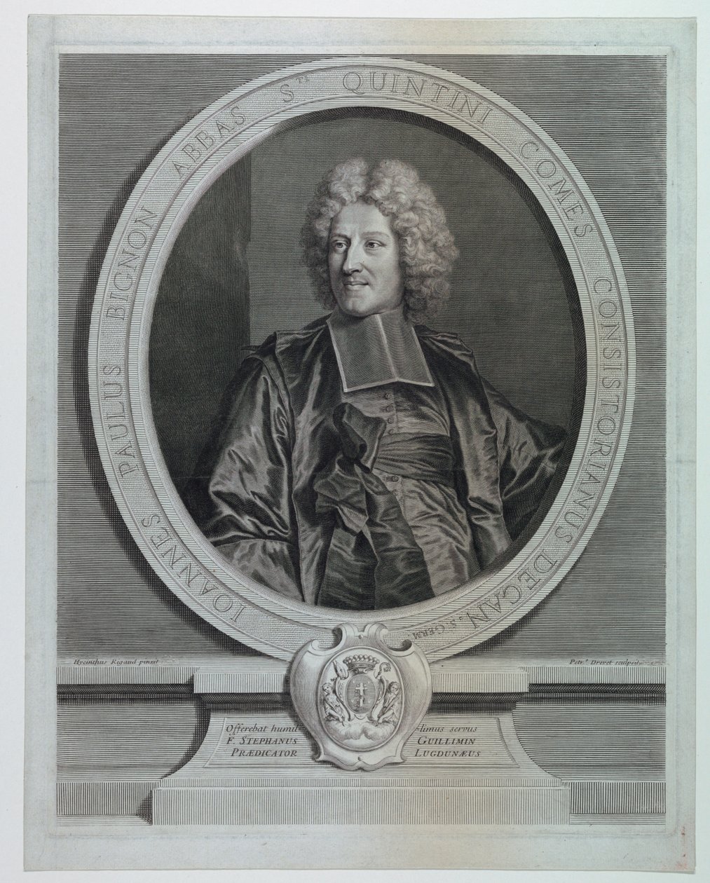 Ritratto di Jean Paul Bignon, abate di St. Quentin da Pierre Drevet