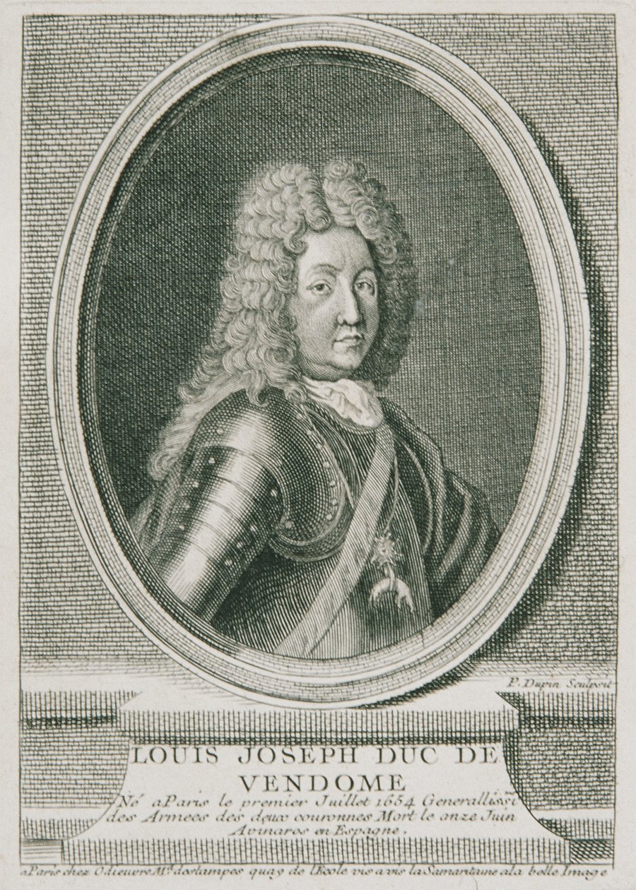 Il generale francese Louis Joseph Duc de Vendôme da Pierre Dupin