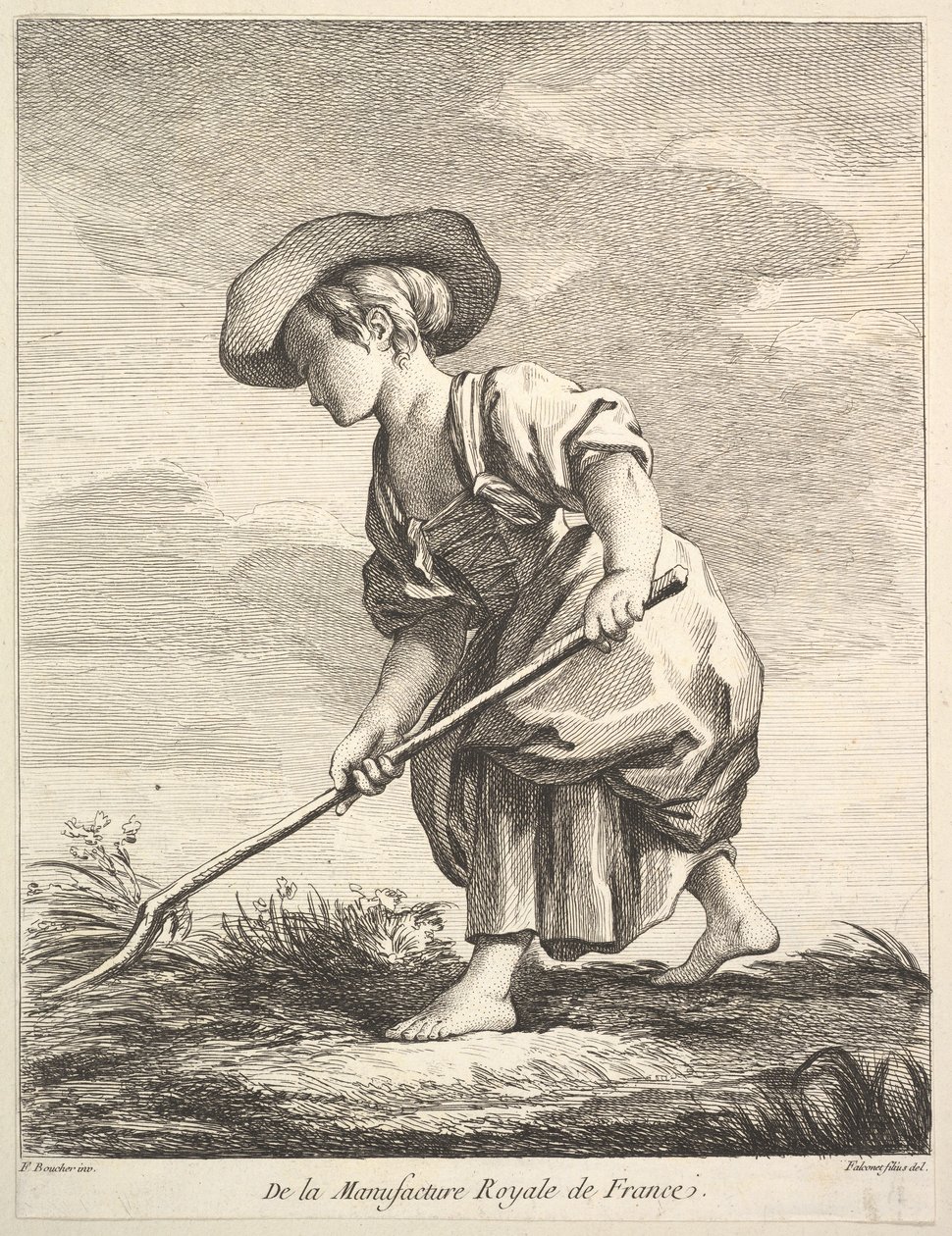 Bambina che lavora in fattoria, da Premier Livre de Figures d