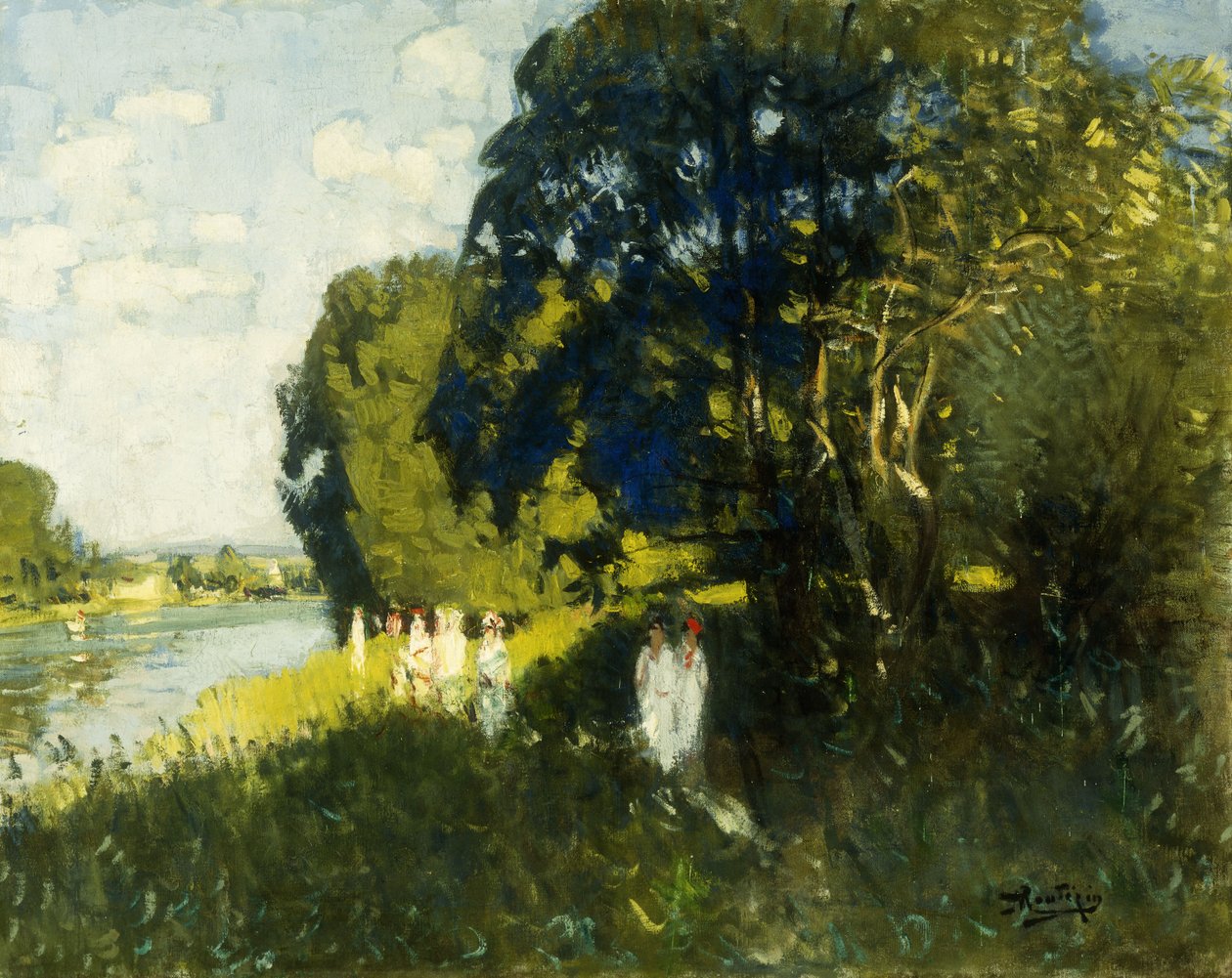 Una bella domenica sulle rive della Senna da Pierre Eugene Montezin