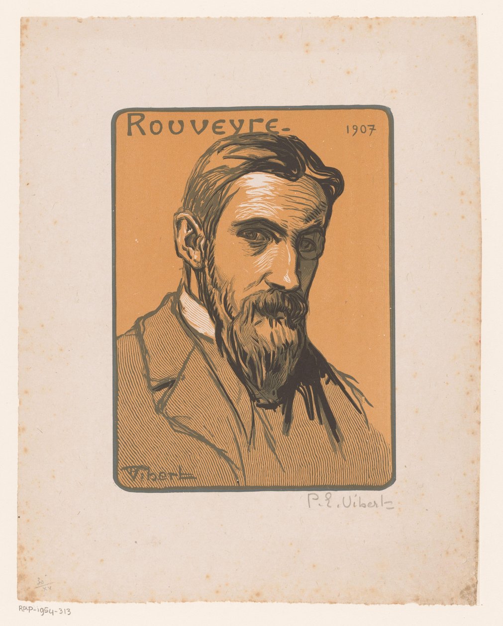 Ritratto di André Rouveyre da Pierre Eugène Vibert (signed by artist)