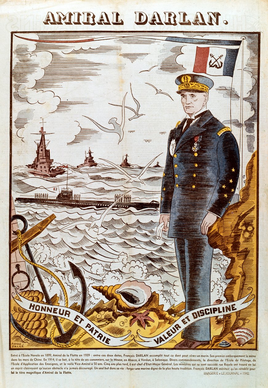 Ammiraglio François Darlan, comandante della marina francese da Pierre Falke