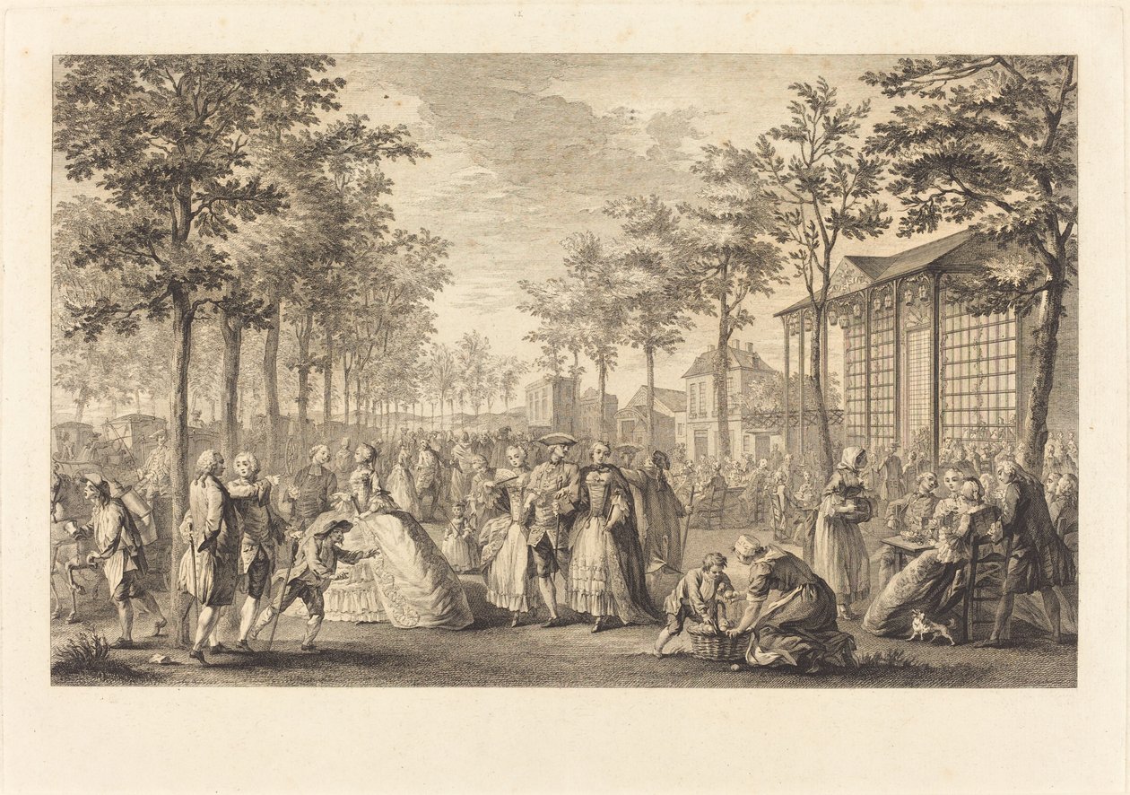 La passeggiata sulle mura di Parigi da Pierre Francois Courtois after Augustin de Saint Aubin