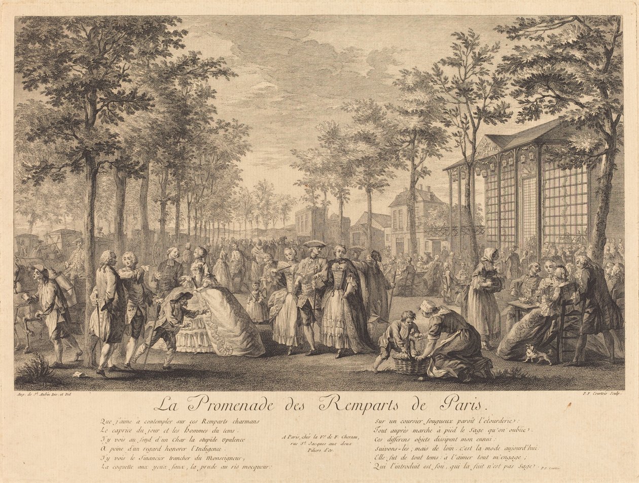 La passeggiata delle mura di Parigi da Pierre Francois Courtois after Augustin de Saint Aubin