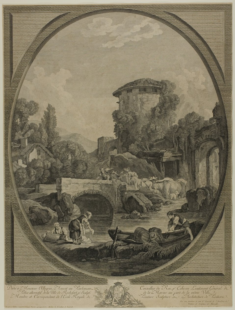 Paesaggio con un Ponte e una Colombaia da Pierre Francois Laurent