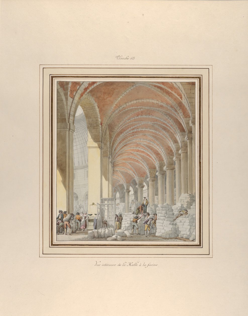 La Halle aux Blés, vista interna da Pierre Francois Leonard Fontaine