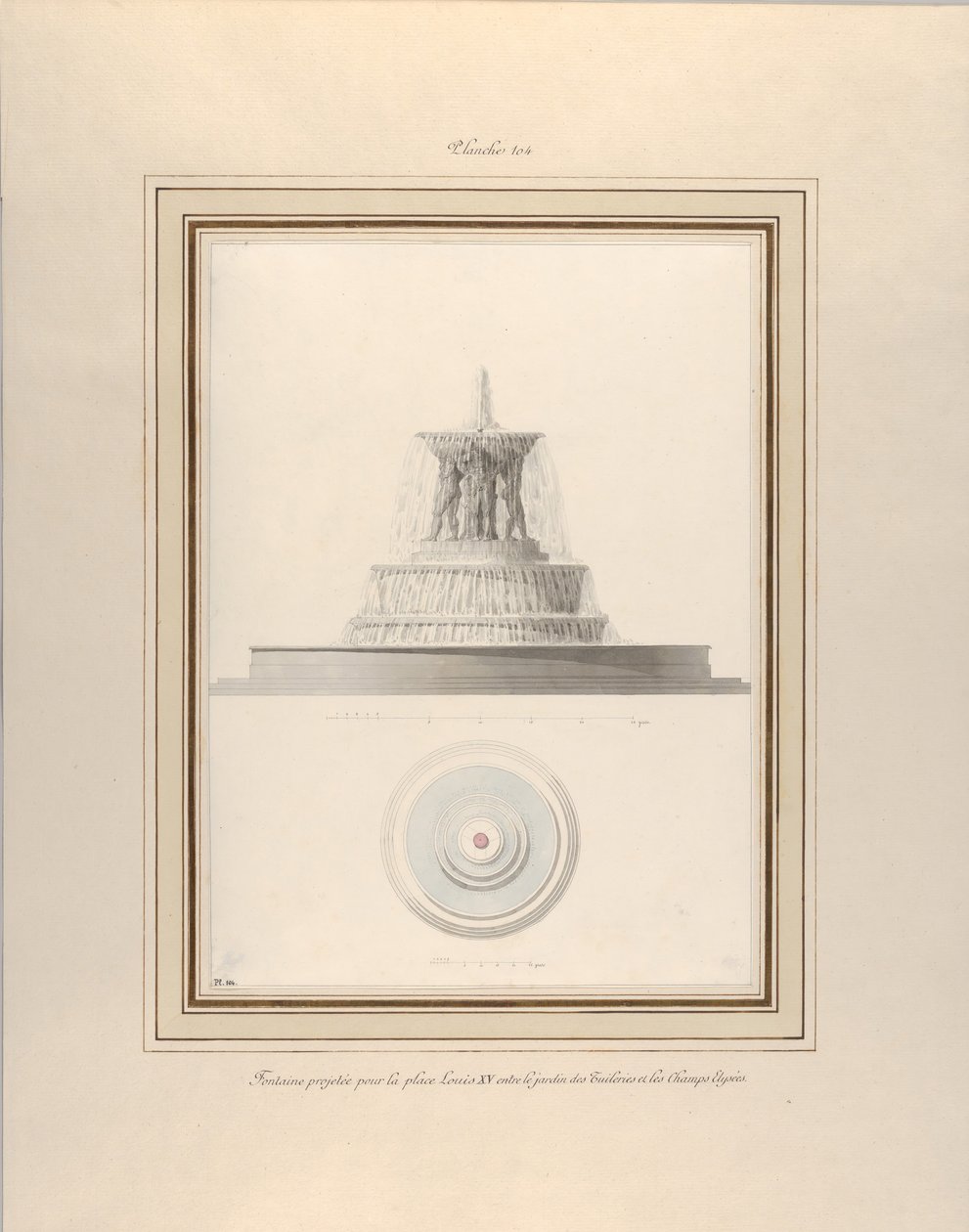 Progetto per una Fontana per La Place Louis XV, ca. 1806 da Pierre Francois Leonard Fontaine