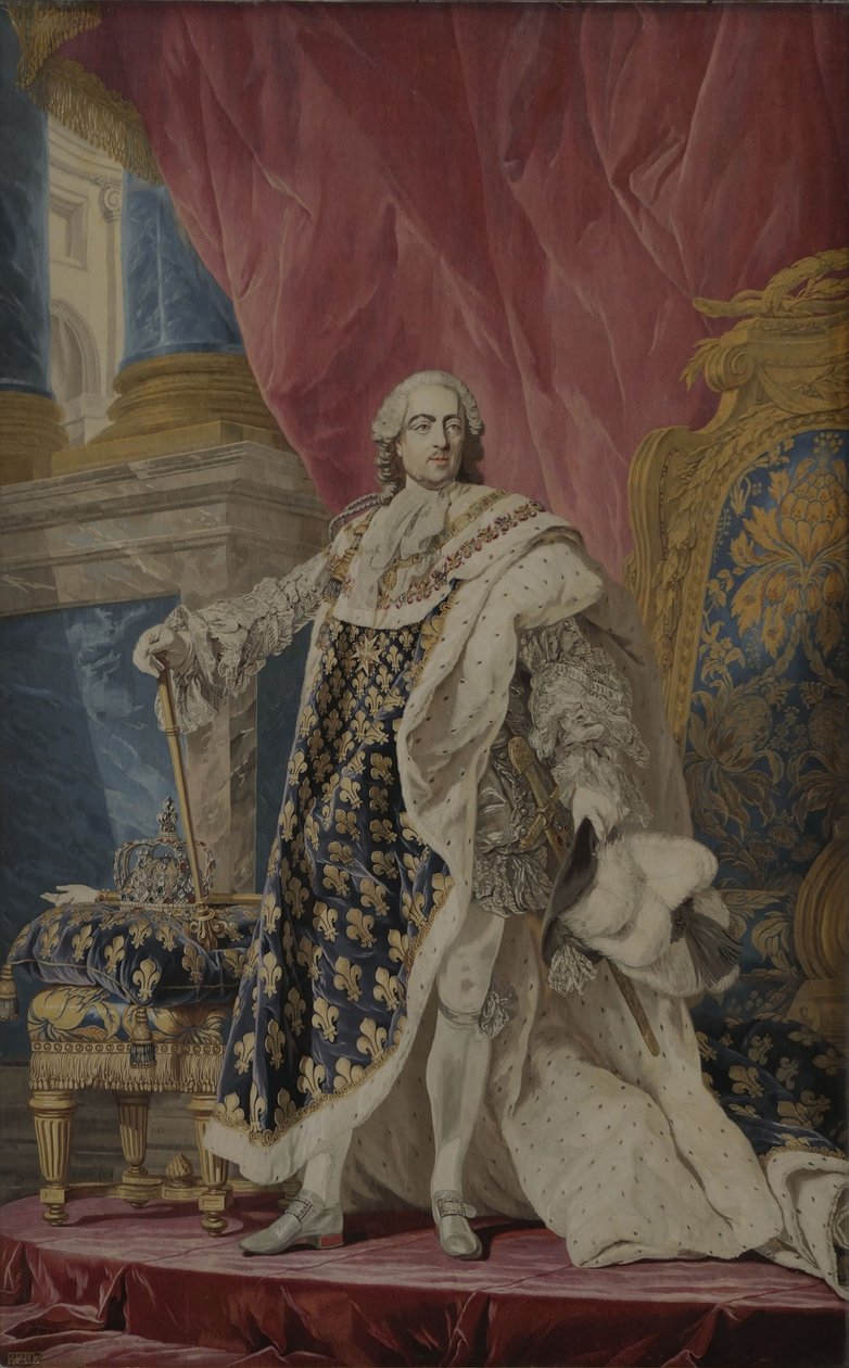 Ritratto di Luigi XV nel suo costume reale da Pierre François Cozette