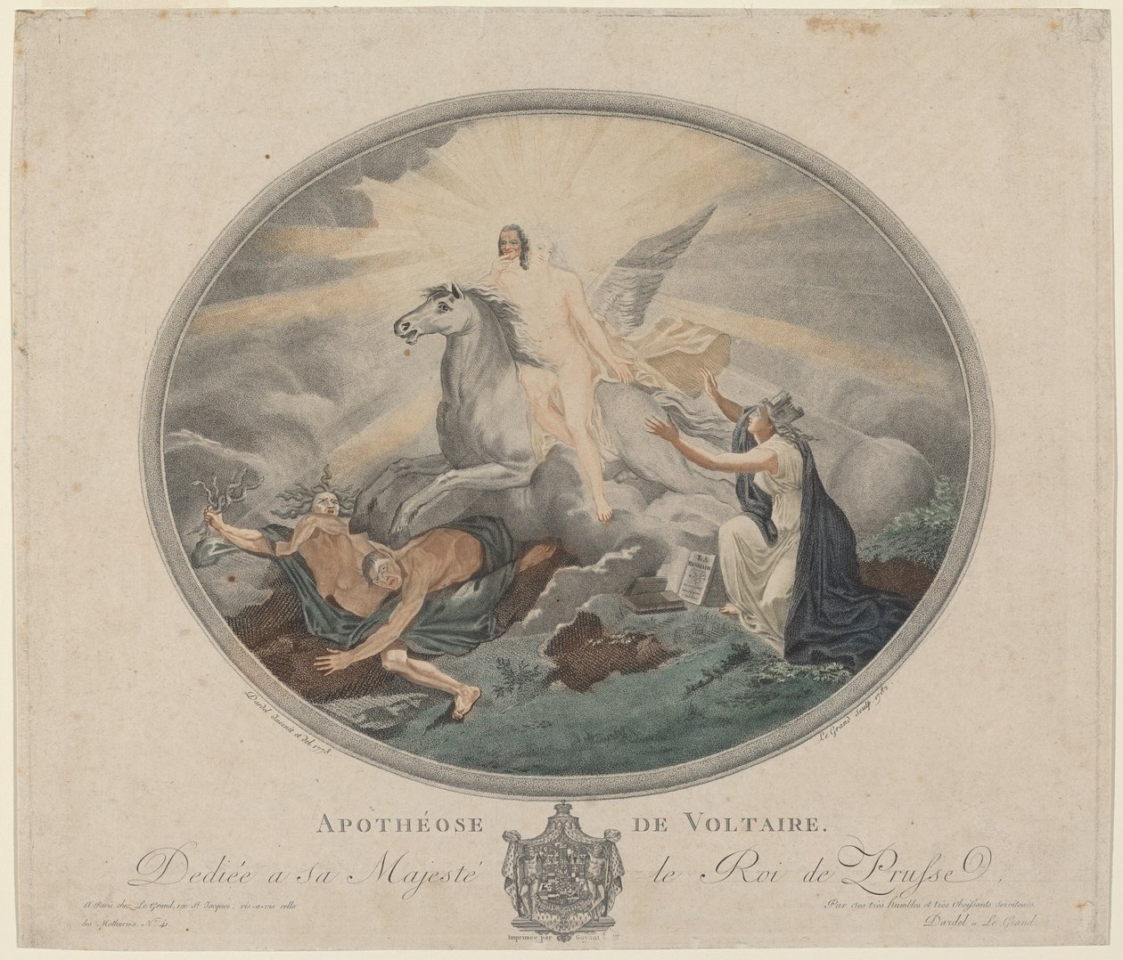 Apoteosi di Voltaire da Pierre François Legrand, after Robert Guillaume Dardel