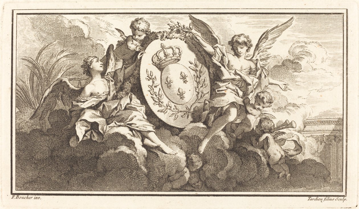 Stemma Reale di Luigi XV da Pierre François Tardieu or Jacques Nicolas Tardieu after François Boucher