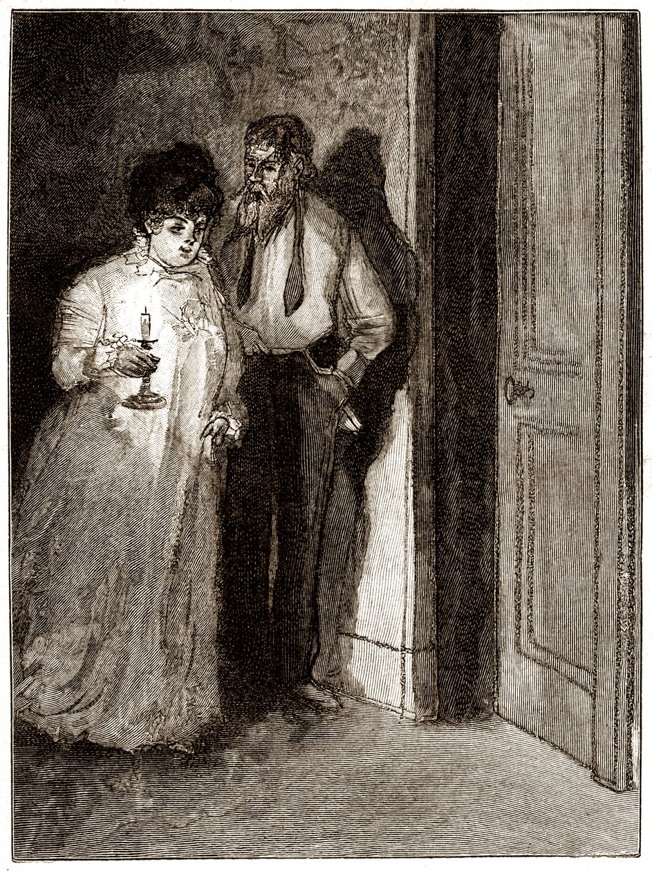 "Boule de Suif": Elisabeth Rousset rifiuta di dormire con Cornudet, inizio del XX secolo (illustrazione) da Pierre Georges Jeanniot