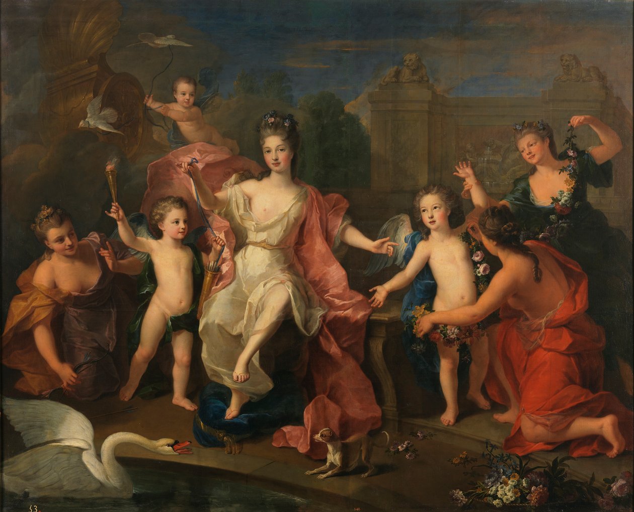 Spagnolo:  María Adelaida de Saboya, duchessa di Borgoña con i suoi figli La duchessa di Borgogna con i suoi due figli, i duchi di Bretagna e d