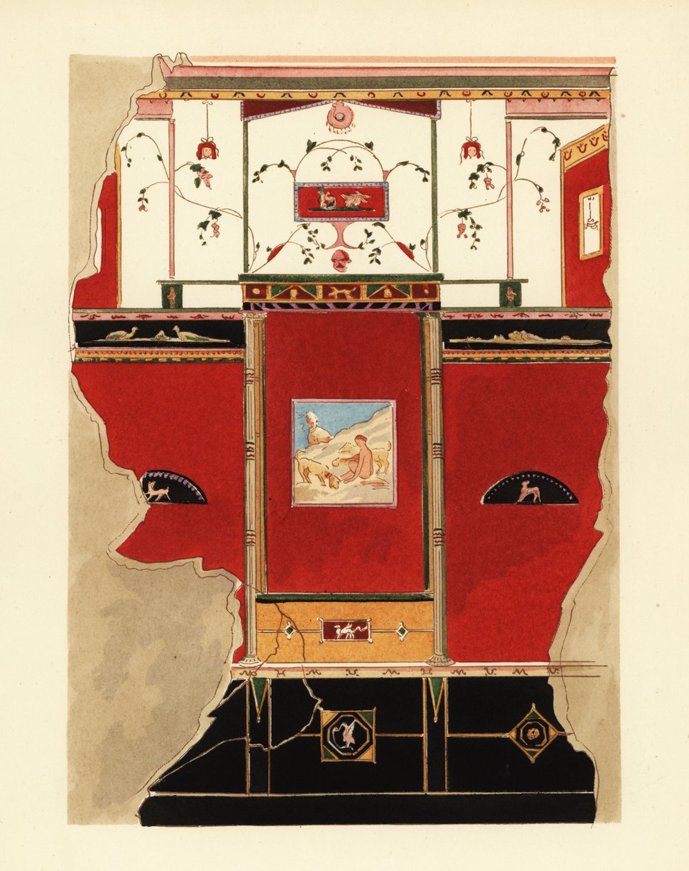 Pannello di una casa nella Regione III, Pompei da Pierre Gusman