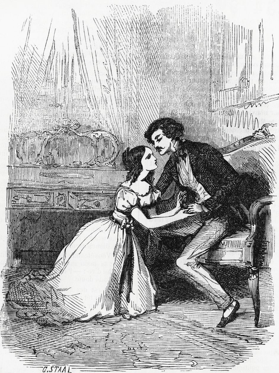 Illustrazione per La pecora nera, romanzo di Honoré de Balzac (1799-1850), incisione di Pierre Gustave Eugène Staal (1817-1882) da Pierre Gustave Eugene (1817 82) Staal